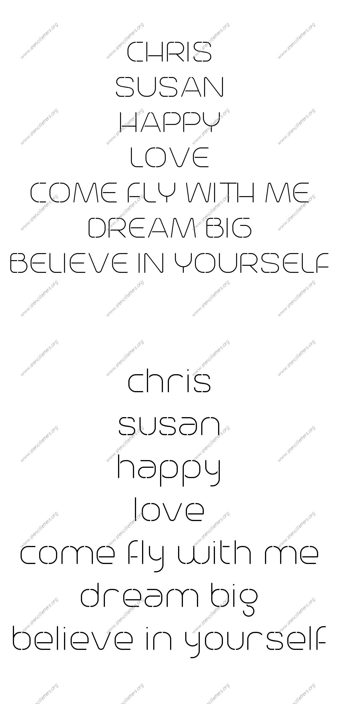 Modern Elegant Names, Words, Phrases samples