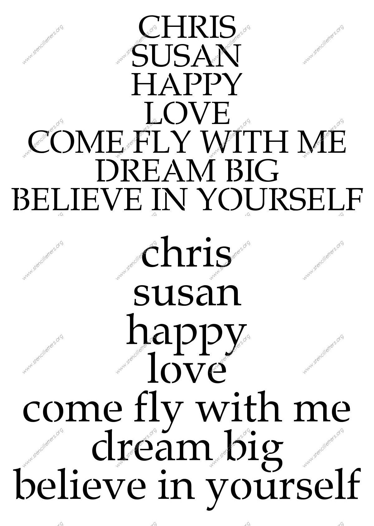 Elegant Geometric Names, Words, Phrases samples