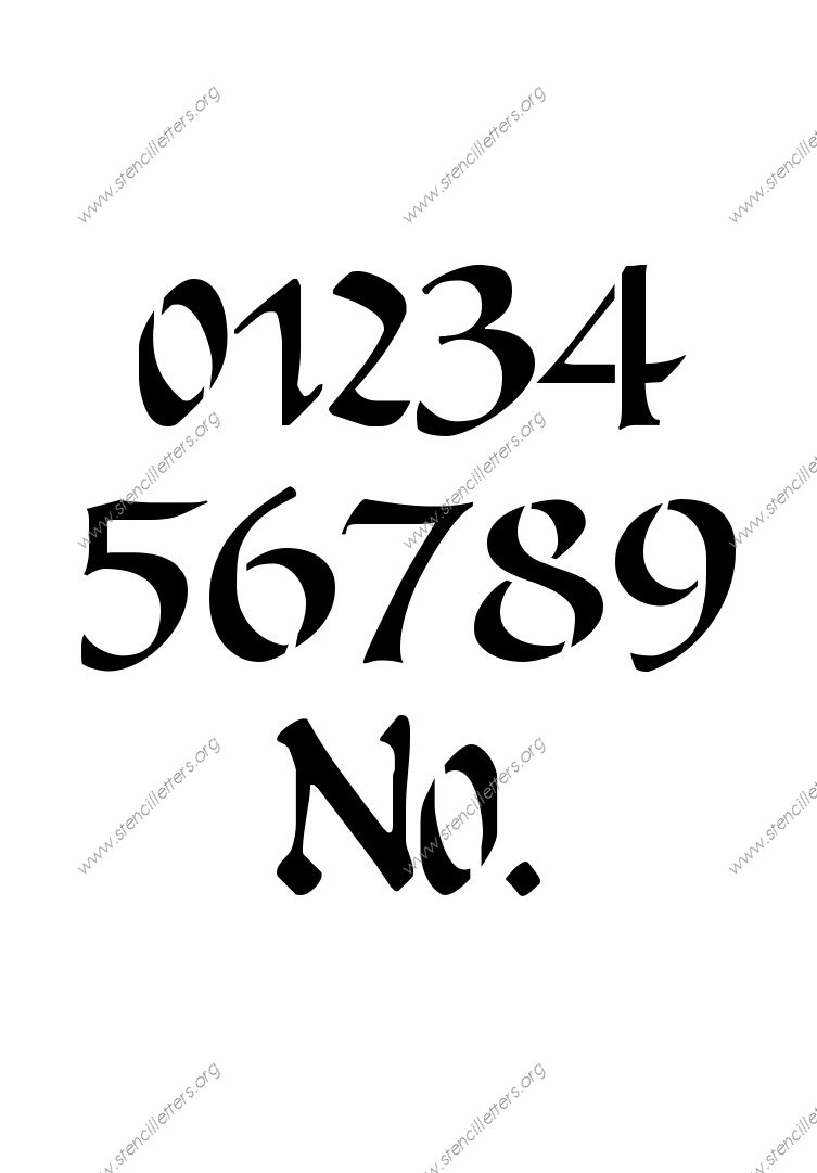 Ancient Roman Calligraphy Number Stencil