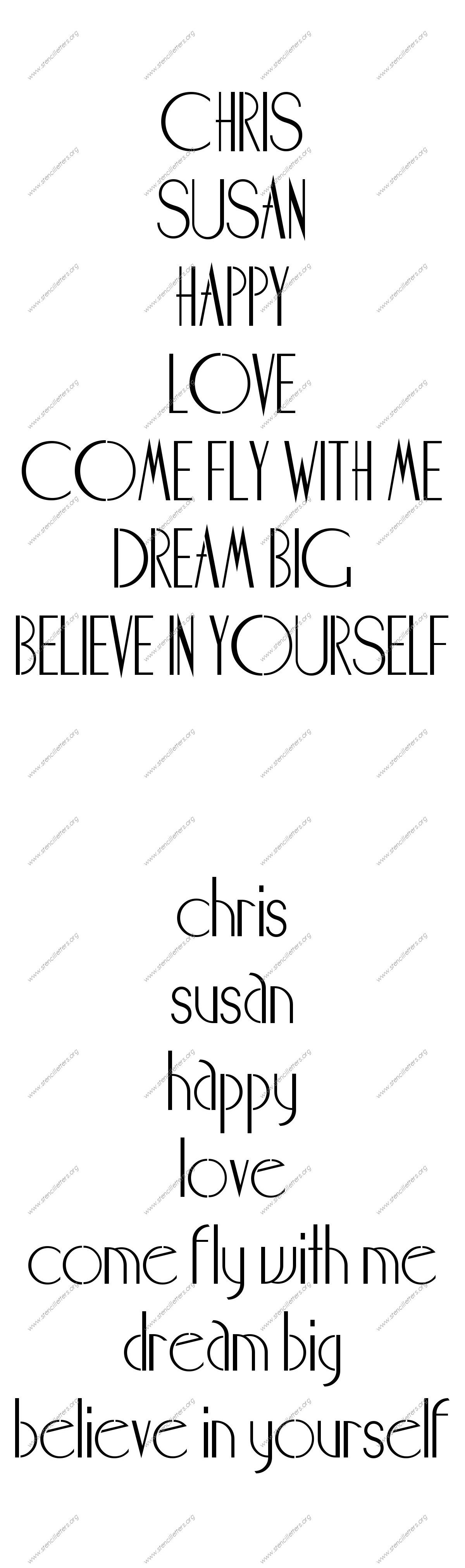 Elegant Art Deco Names, Words, Phrases samples