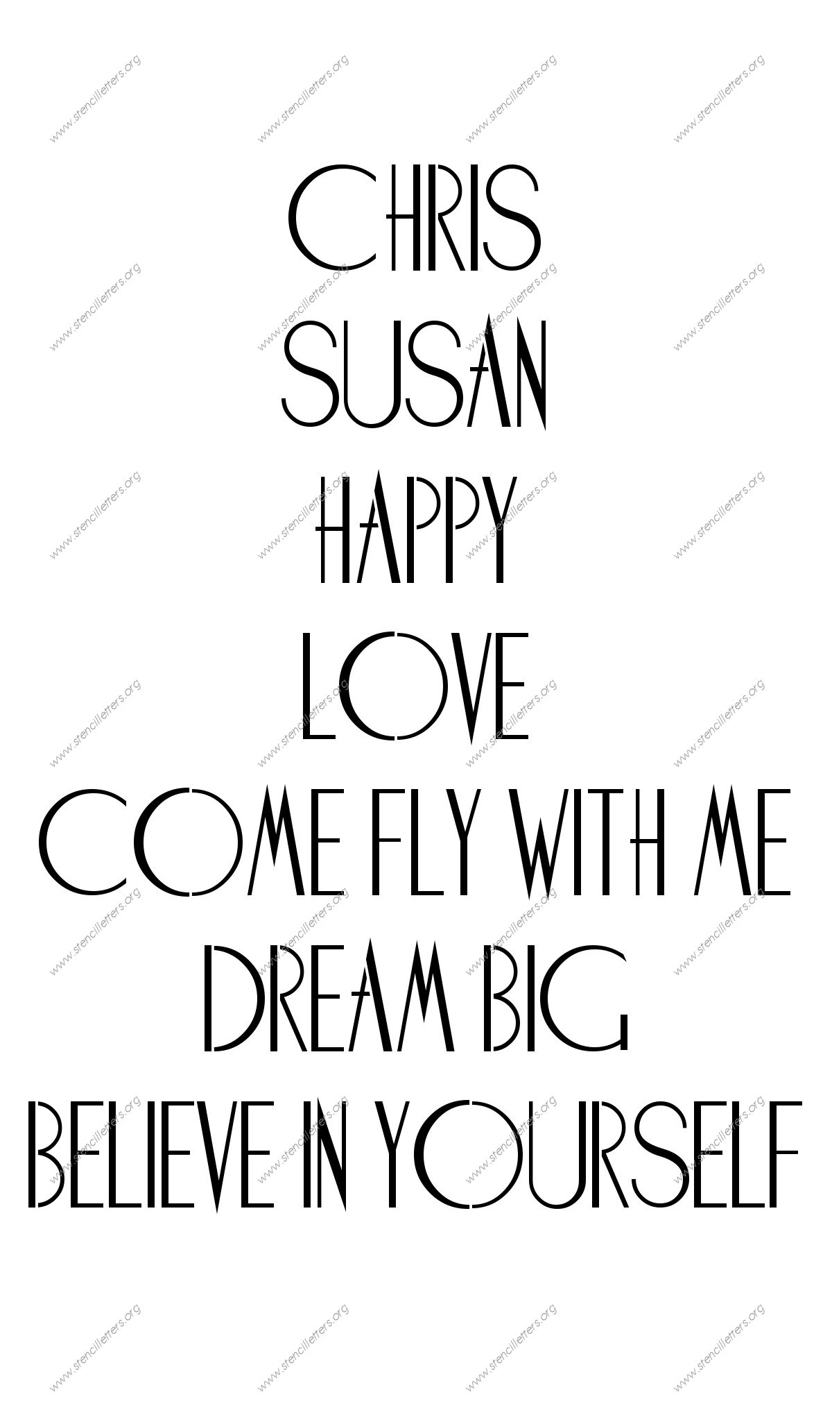 Elegant Art Deco Names, Words, Phrases samples