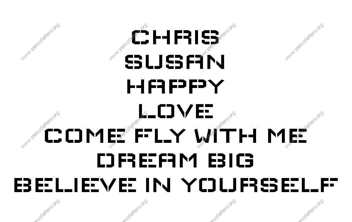 Square Block Elegant Names, Words, Phrases samples