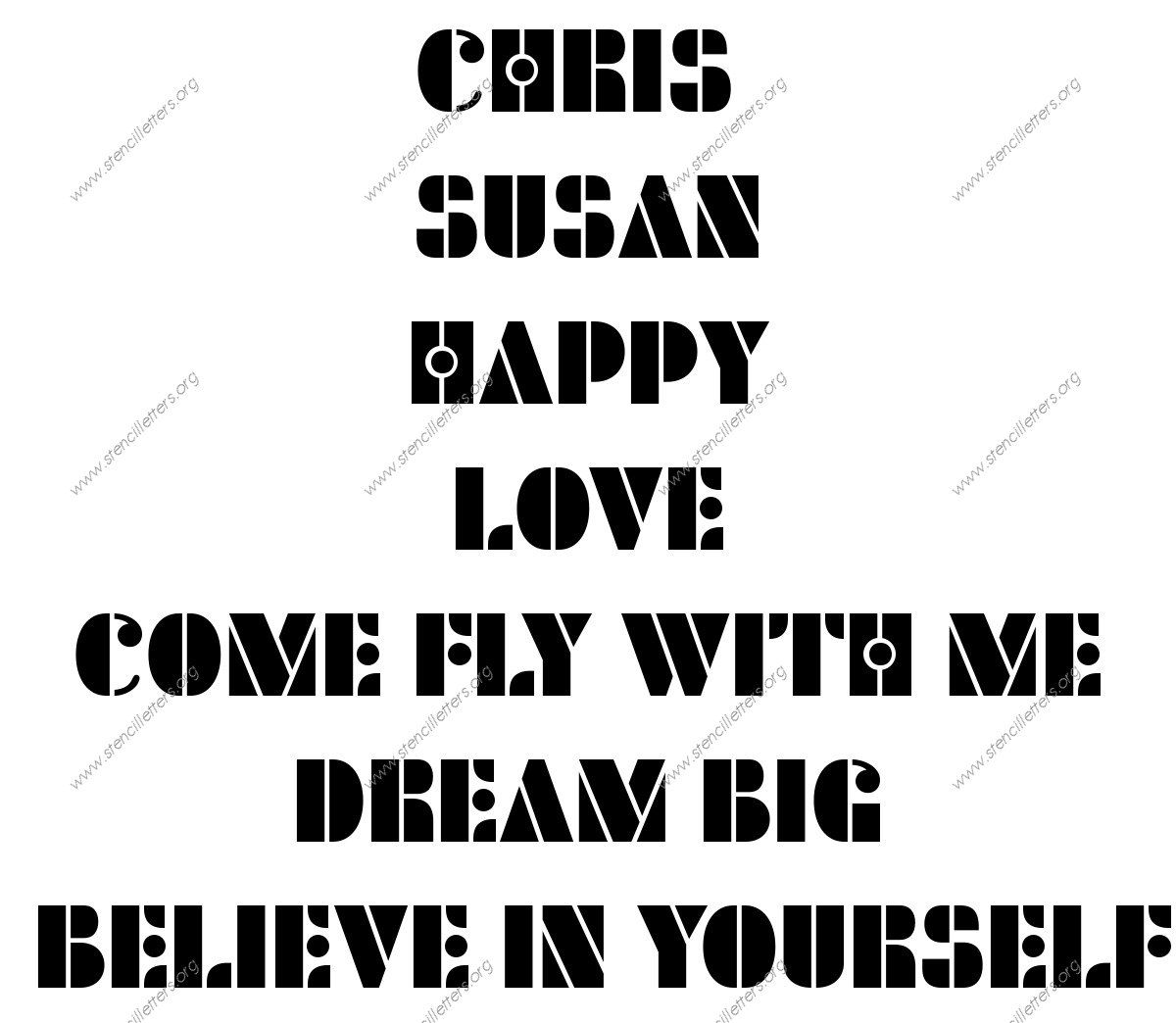 Circular Elegant Names, Words, Phrases samples