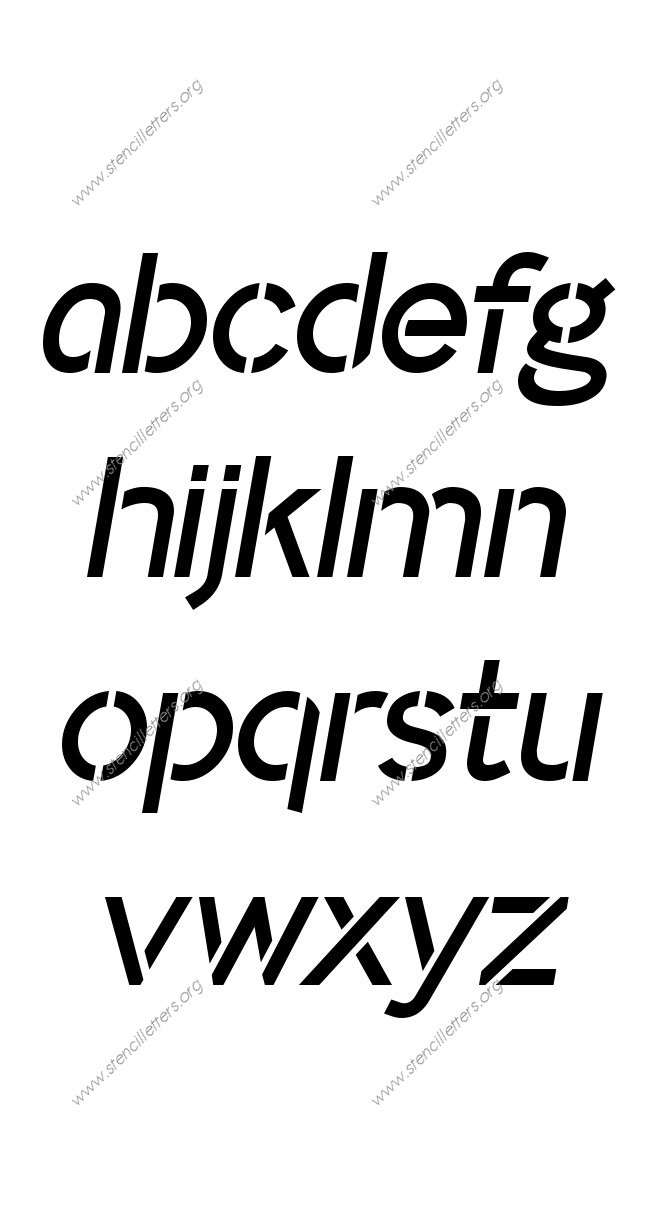 Plain Modern A to Z lowercase letter stencils