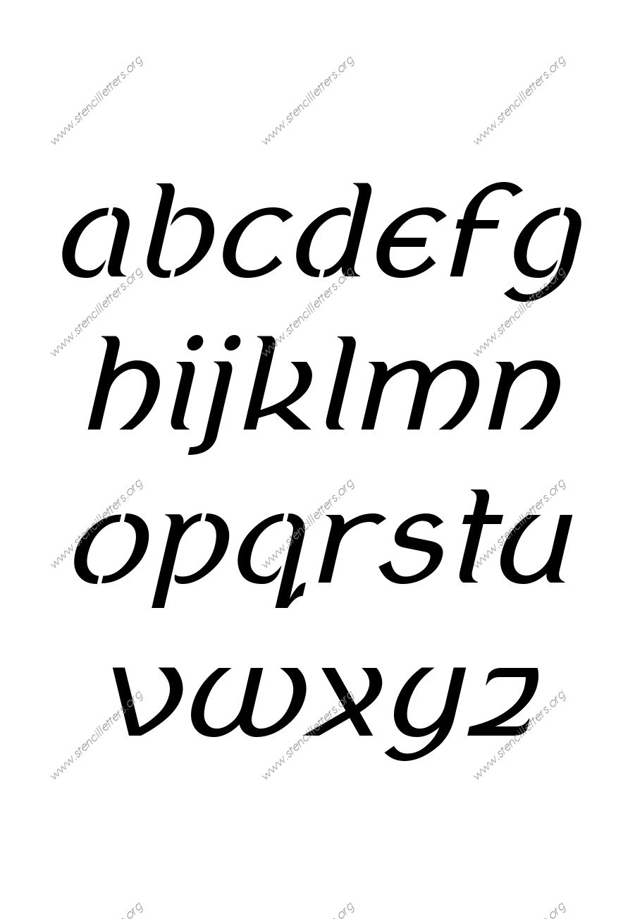 Ancient Celtic Italic A to Z lowercase letter stencils