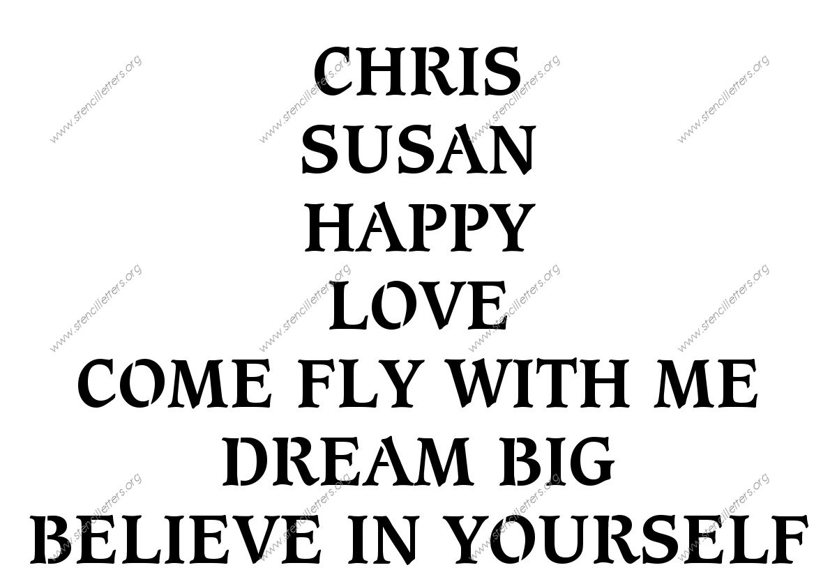 Decorative Bold Names, Words, Phrases samples