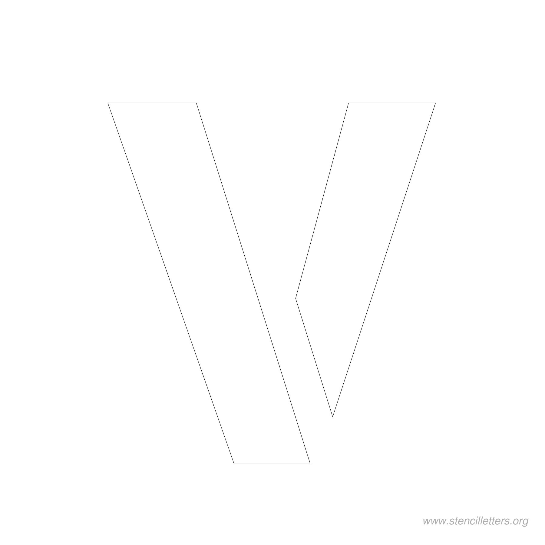 4 inch stencil letter v