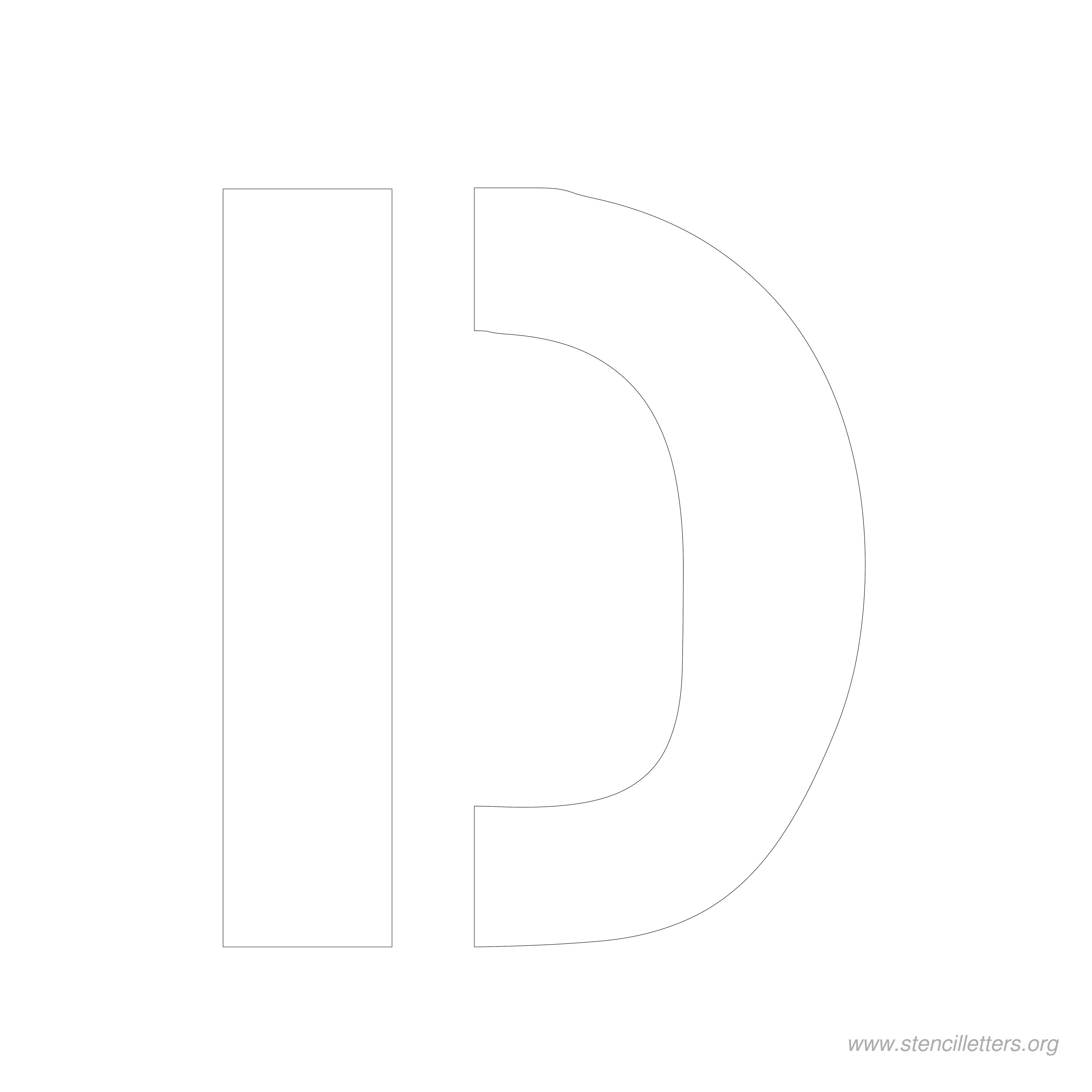 7 inch stencil letter d