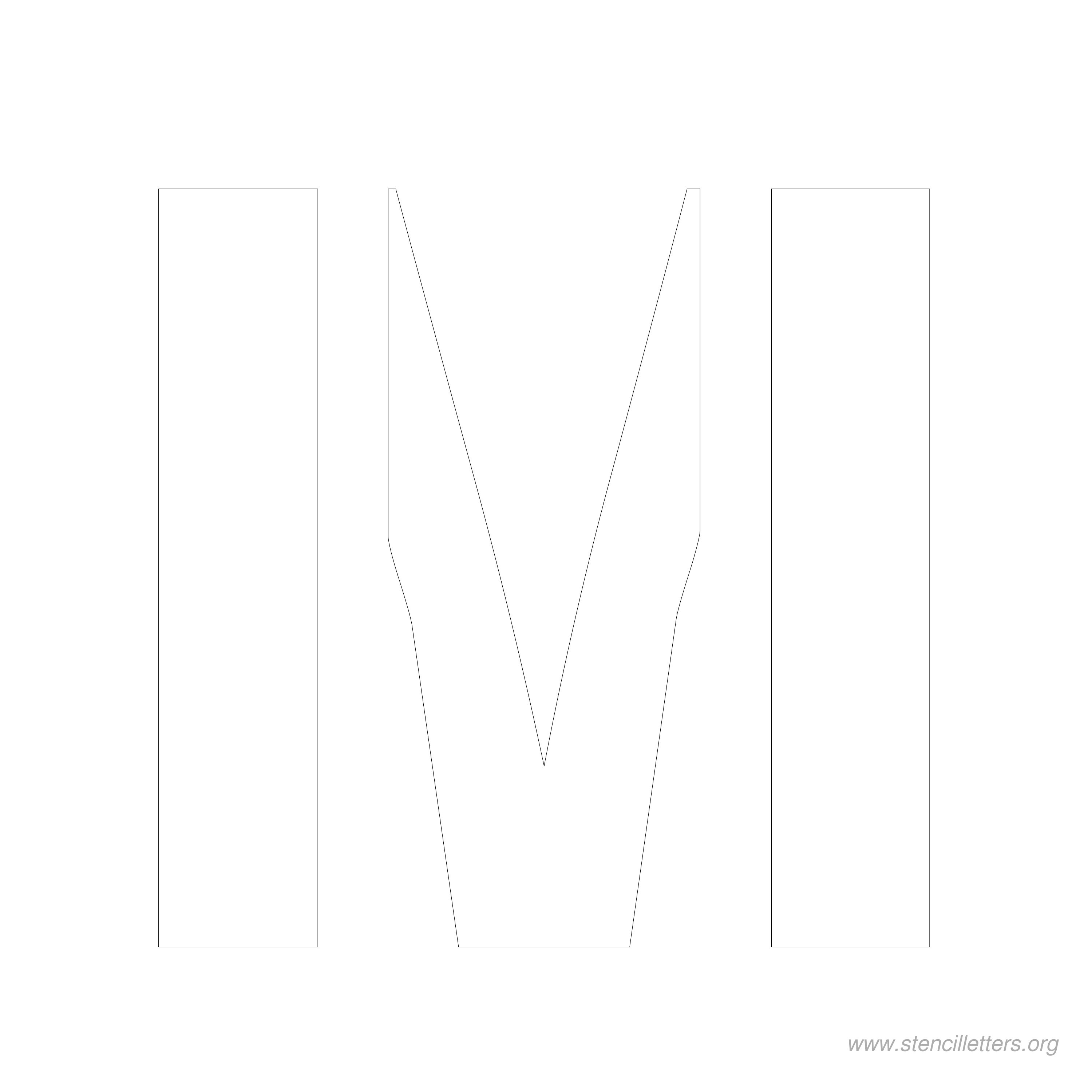 7 inch stencil letter m