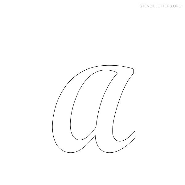 Stencil Letter Cursive A Stencil Letter Cursive A