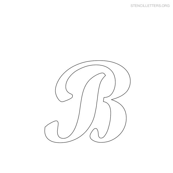 Stencil Letter Cursive B Stencil Letter Cursive B