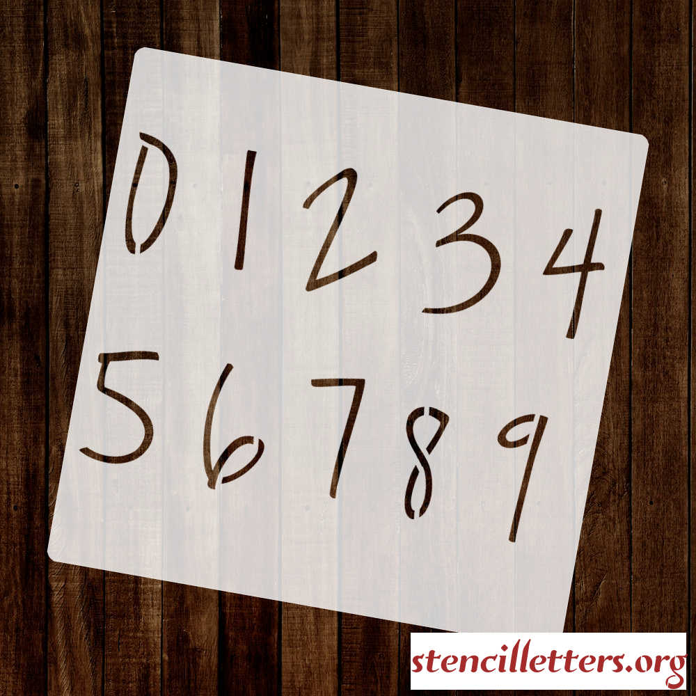BEAUTIFULLY HANDWRITTEN number stencil