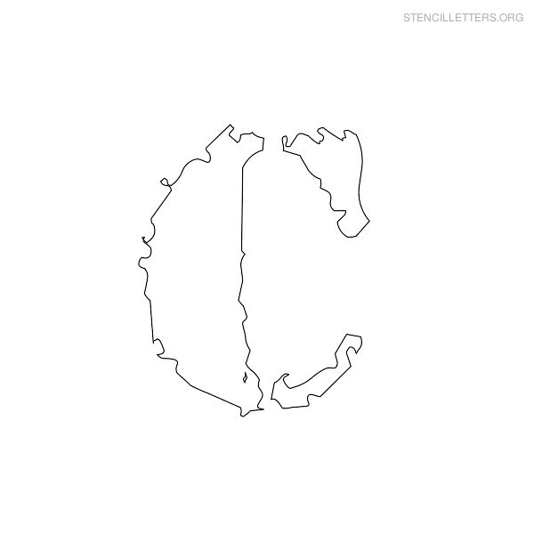 Stencil Letter Bubble C Stencil Letter Bubble C