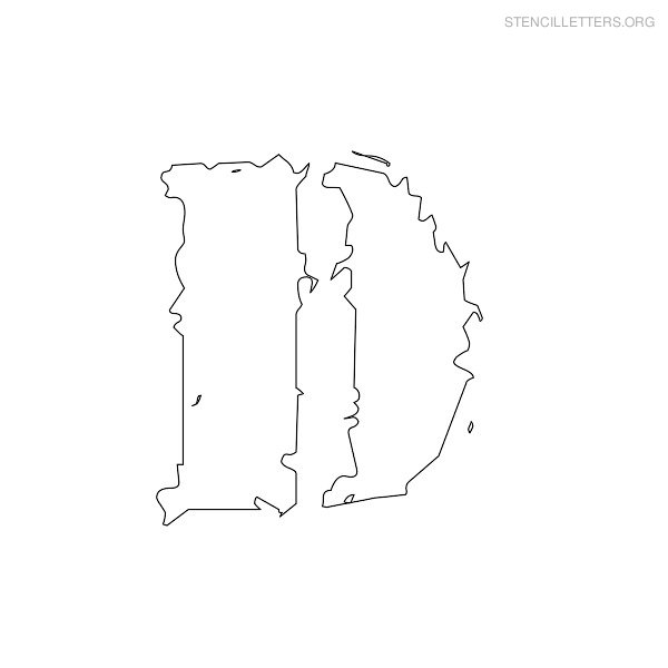 Stencil Letter Bubble D Stencil Letter Bubble D