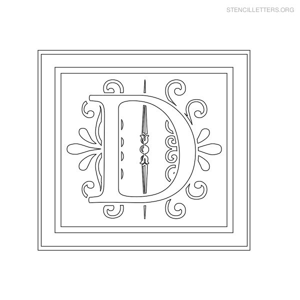 Stencil Letter Decorative D Stencil Letter Decorative D