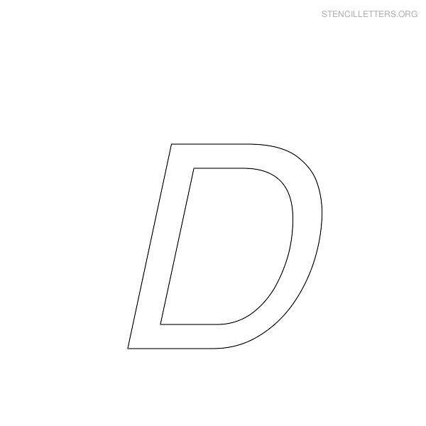 Stencil Letter Italic D Stencil Letter Italic D