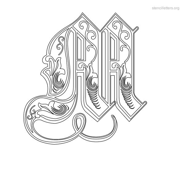Stencil Letter Decorative M Stencil Letter Decorative M