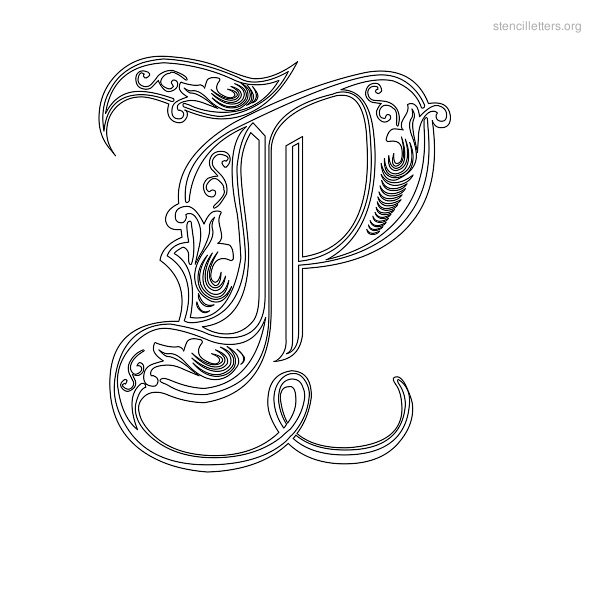 Stencil Letter Decorative P Stencil Letter Decorative P