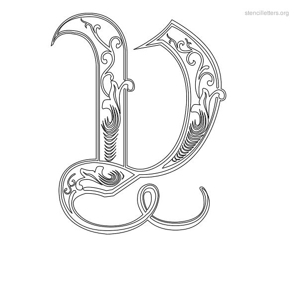 Stencil Letter Decorative V Stencil Letter Decorative V