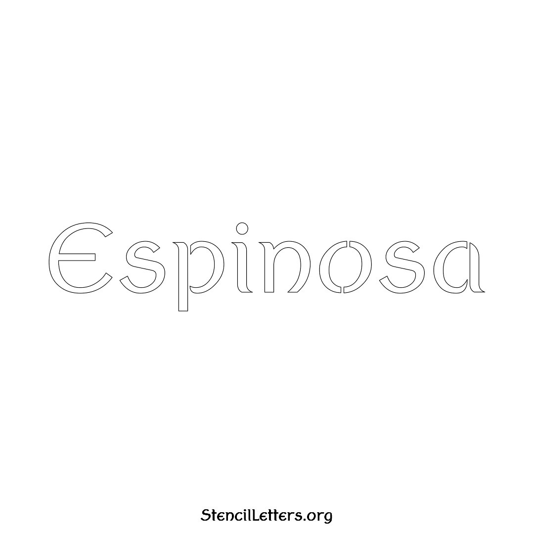Espinosa name stencil in Ancient Lettering