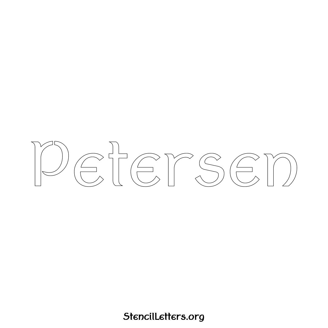 Petersen name stencil in Ancient Lettering