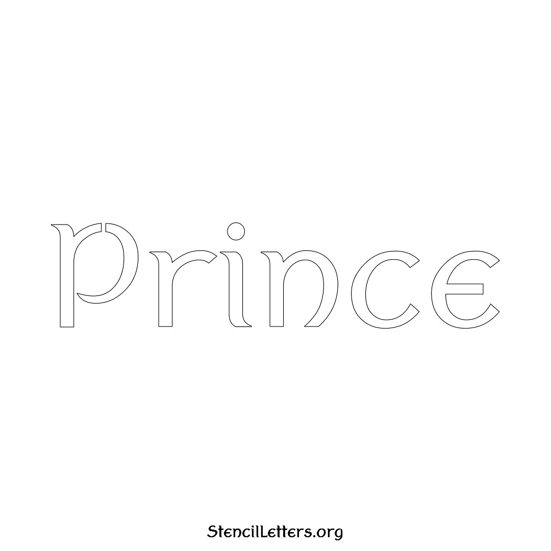 Prince name stencil in Ancient Lettering