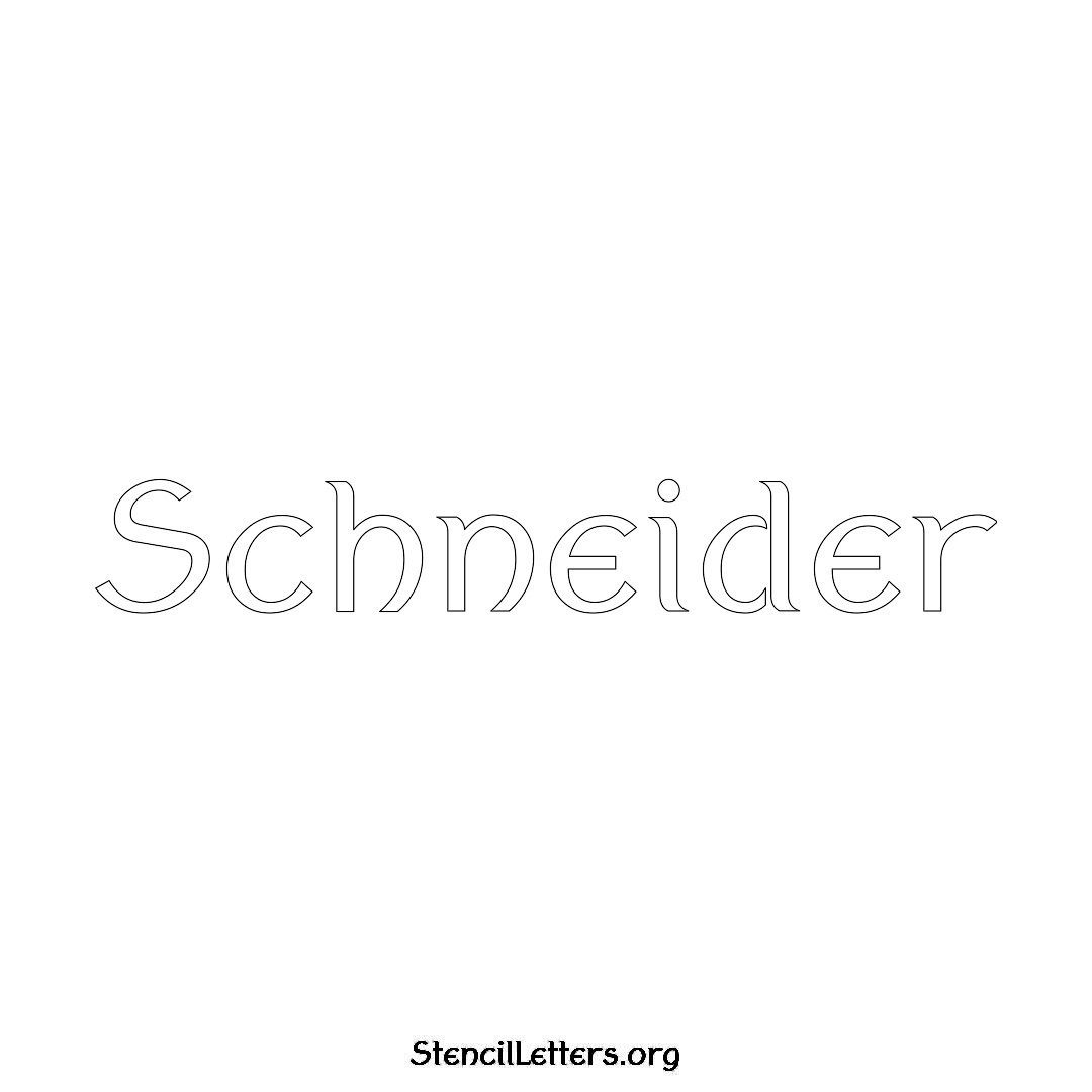 Schneider name stencil in Ancient Lettering
