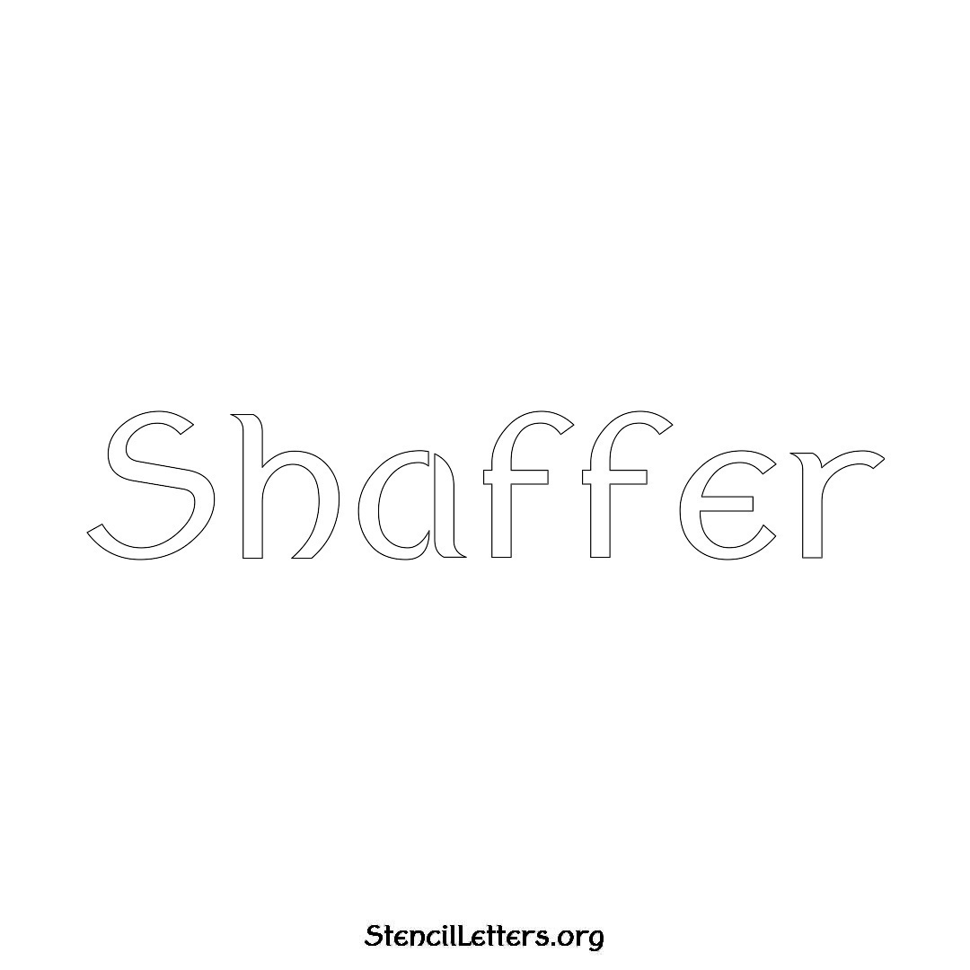 Shaffer name stencil in Ancient Lettering