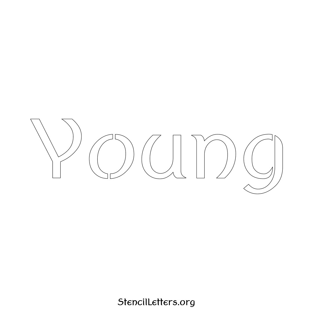 Young name stencil in Ancient Lettering