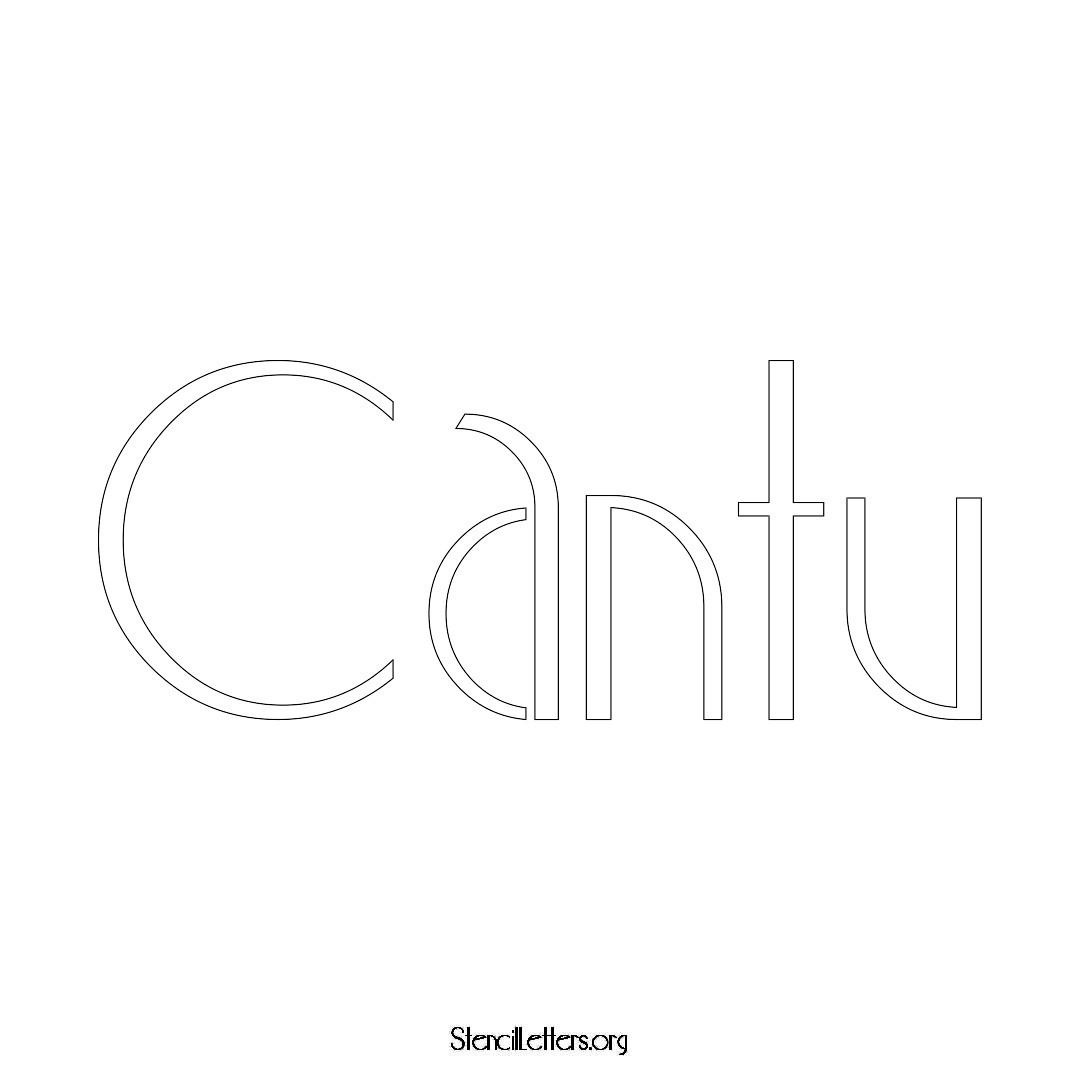 Cantu name stencil in Art Deco Lettering