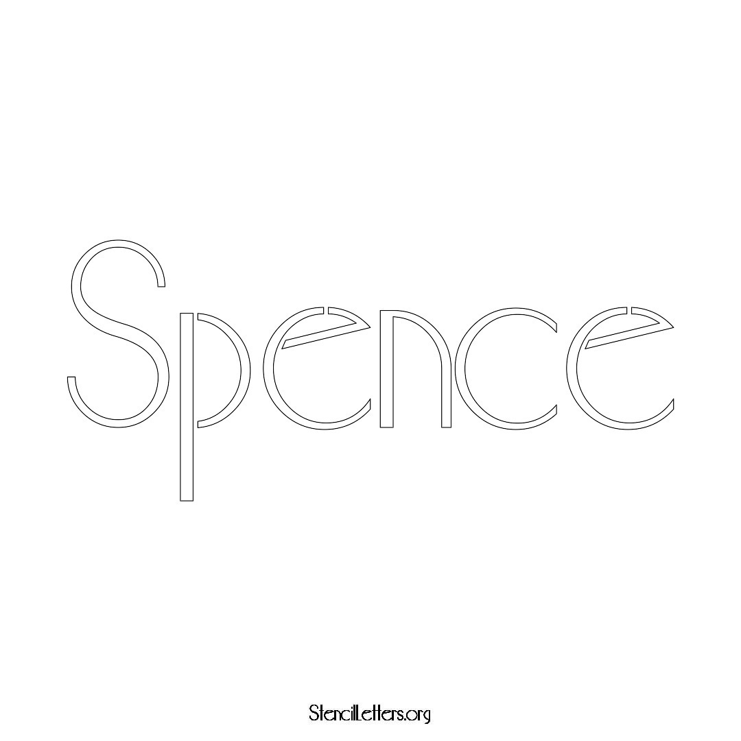 Spence name stencil in Art Deco Lettering