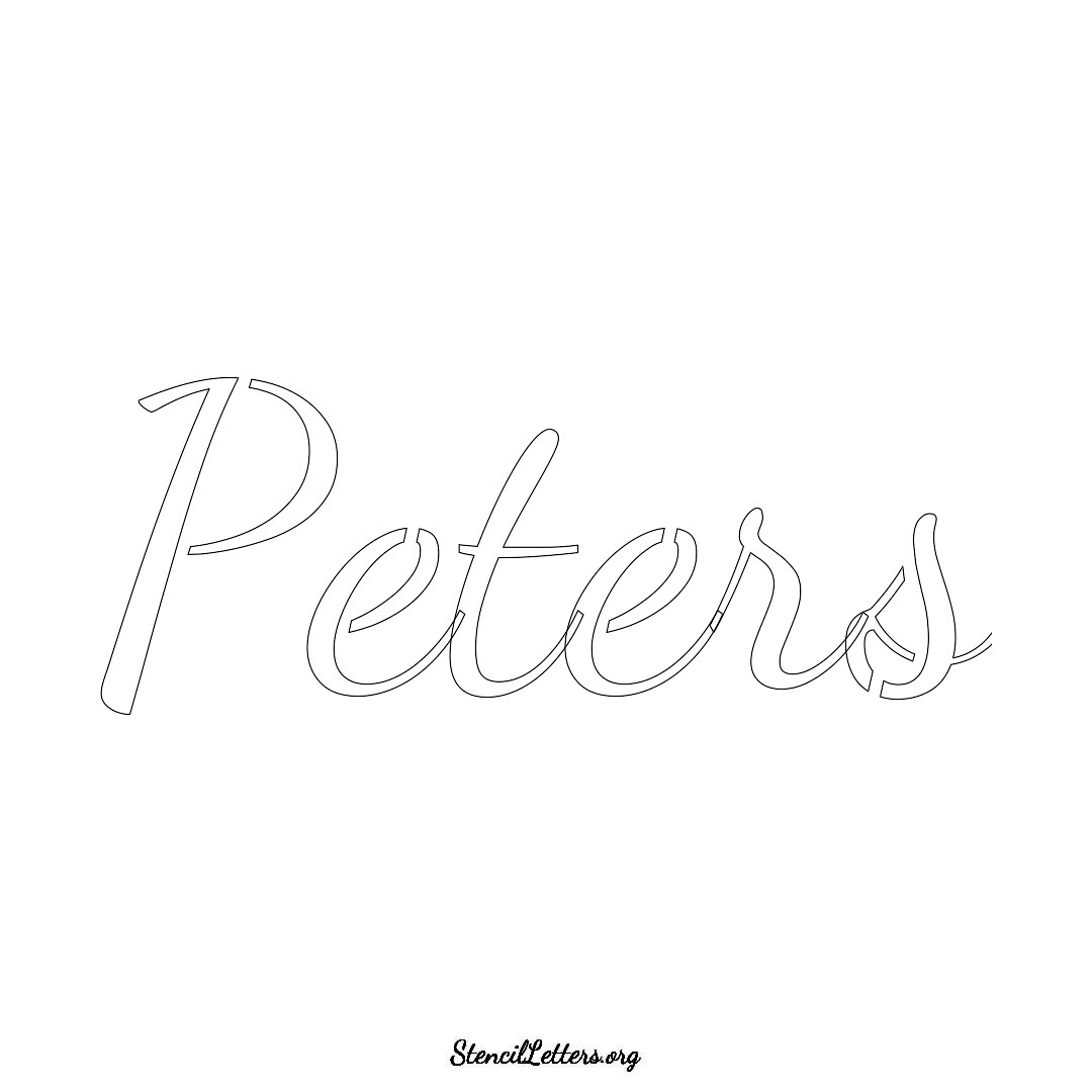 Peters name stencil in Cursive Script Lettering