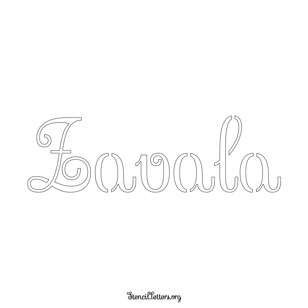 Zavala name stencil in Ornamental Cursive Lettering