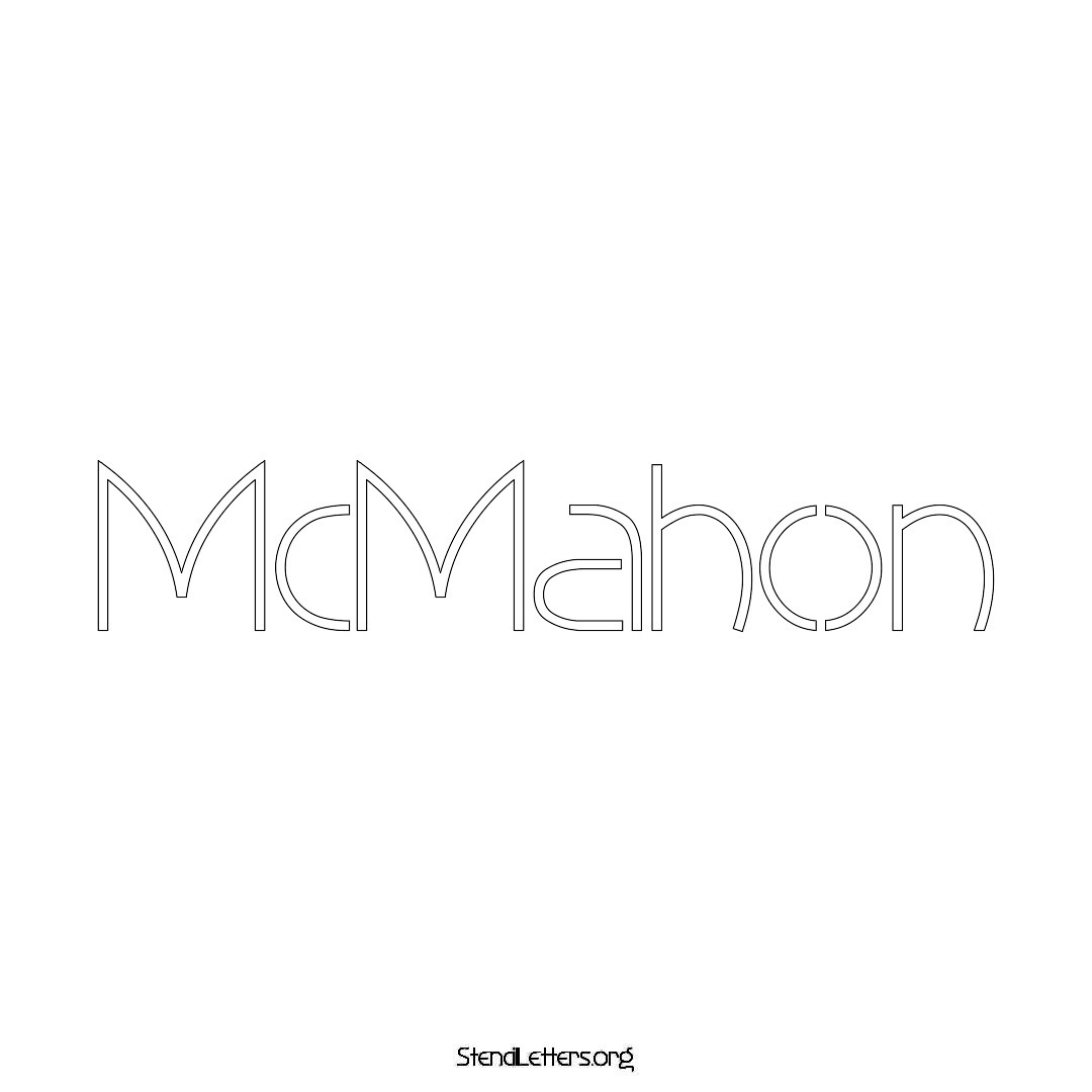 McMahon name stencil in Simple Elegant Lettering