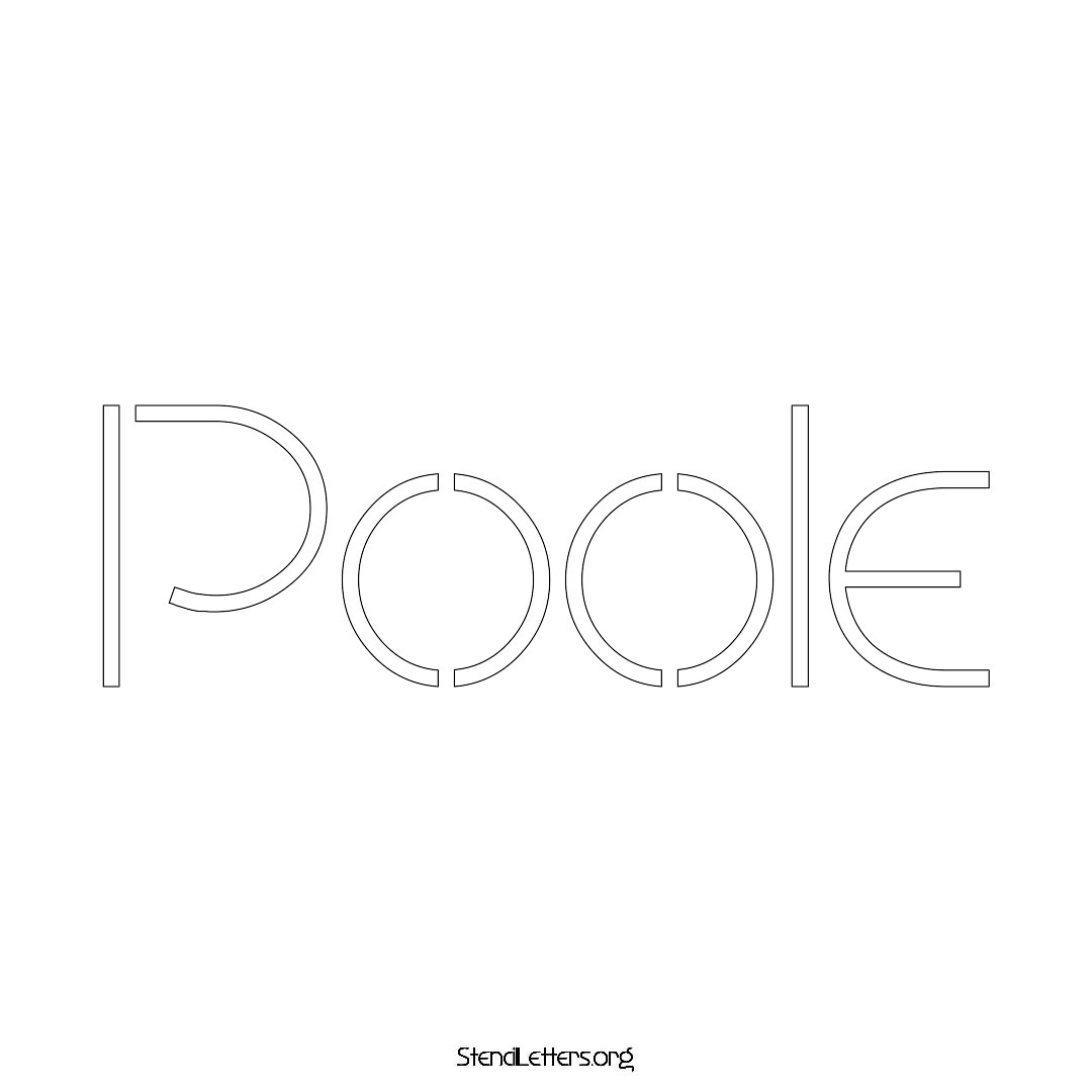 Poole name stencil in Simple Elegant Lettering
