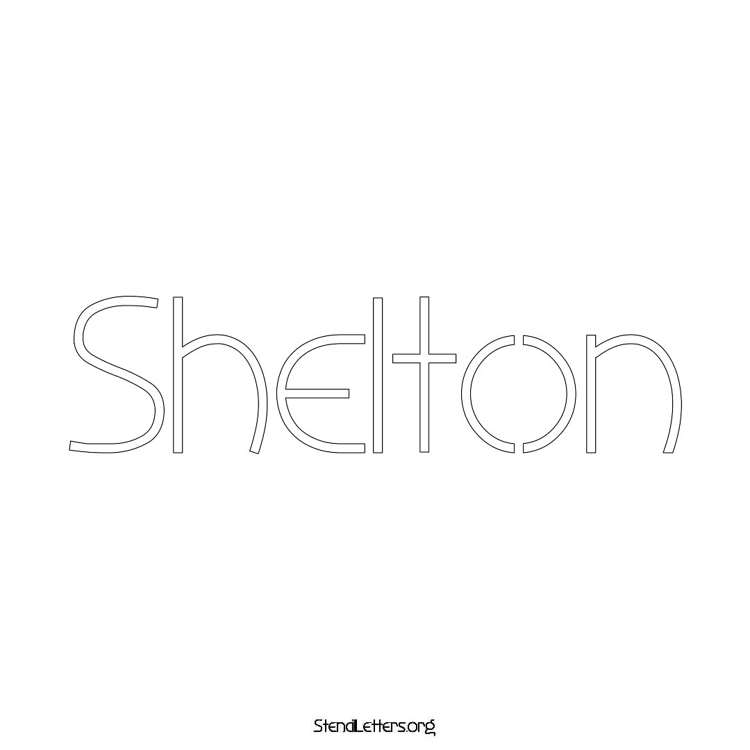 Shelton name stencil in Simple Elegant Lettering