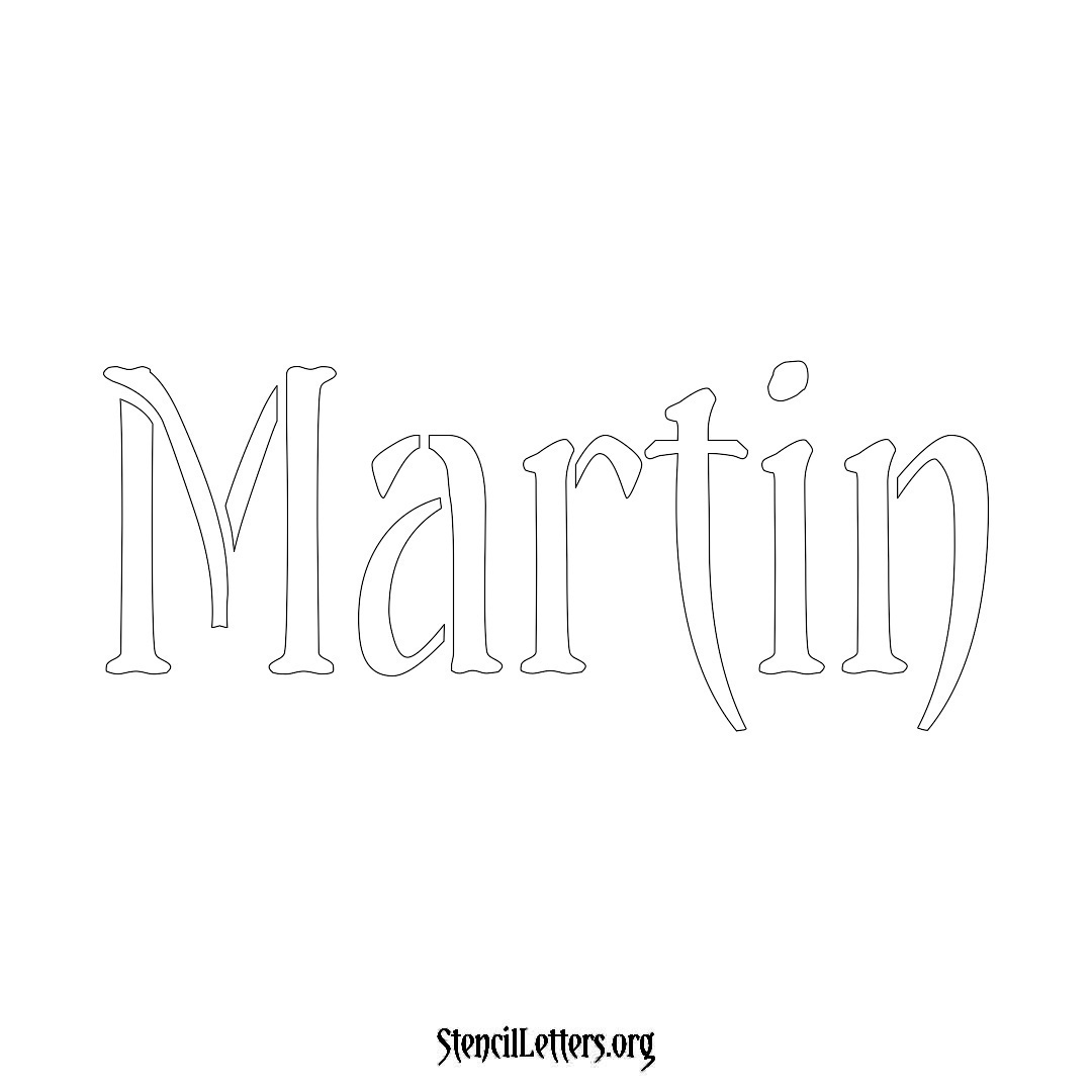 Martin name stencil in Vintage Brush Lettering