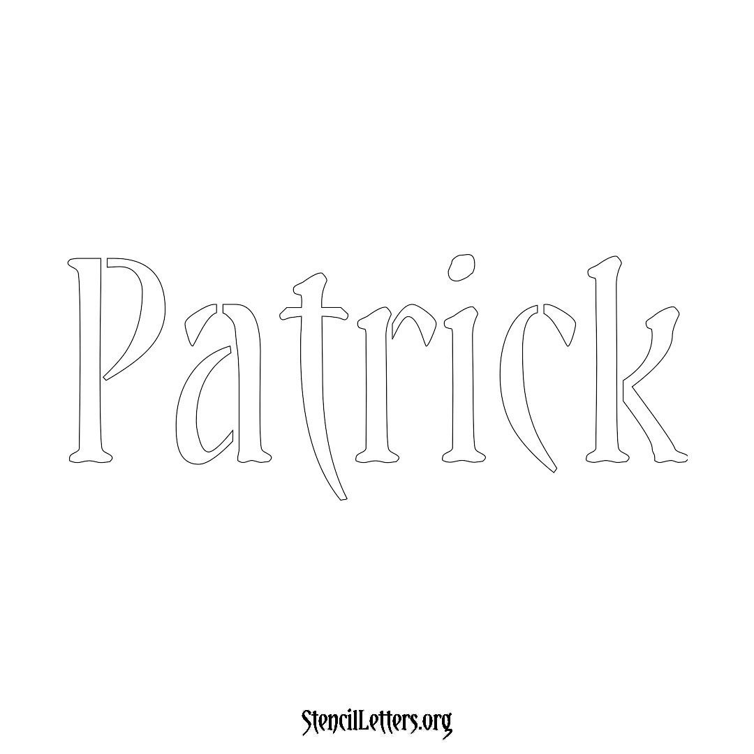 Patrick name stencil in Vintage Brush Lettering