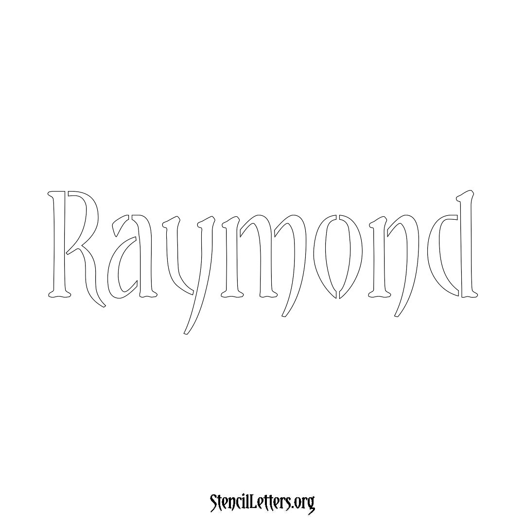 Raymond name stencil in Vintage Brush Lettering
