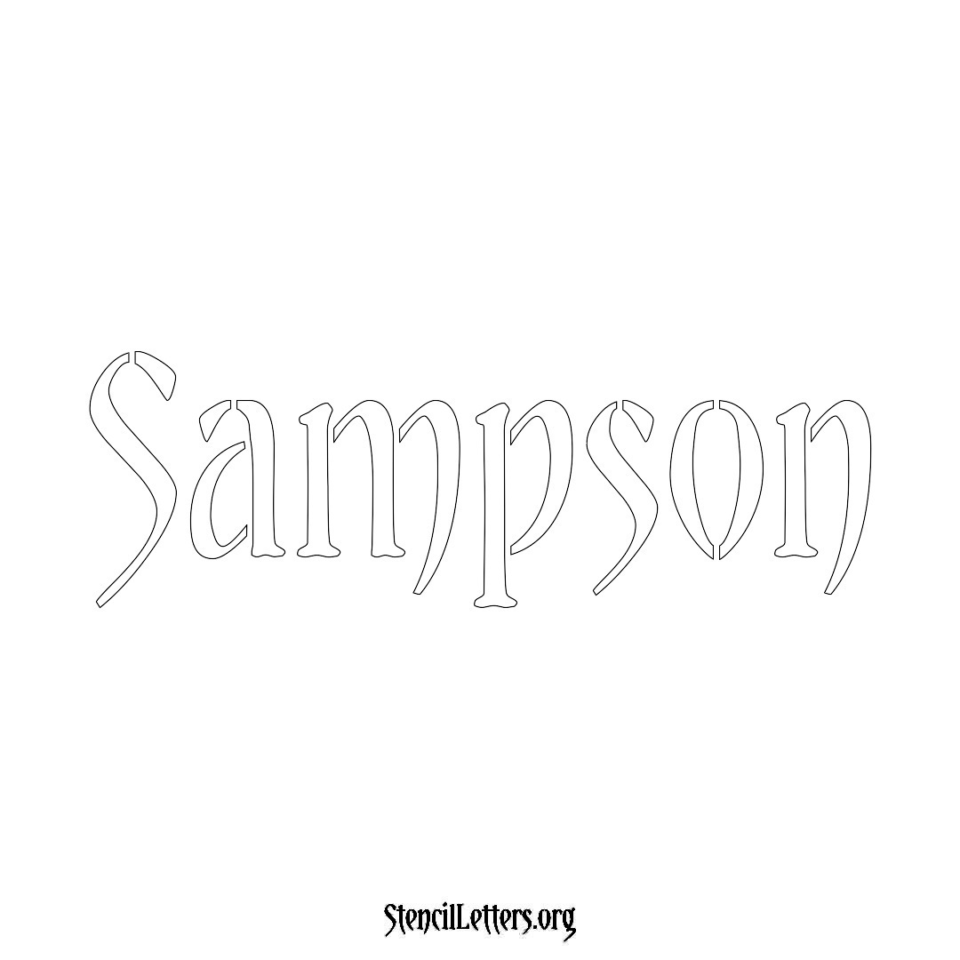 Sampson name stencil in Vintage Brush Lettering