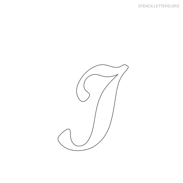 Stencil Letter Cursive I
