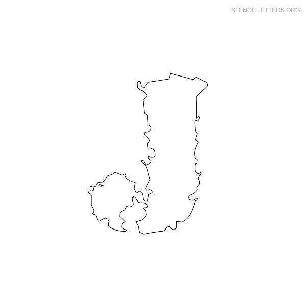 Stencil Letter Bubble J Stencil Letter Bubble J