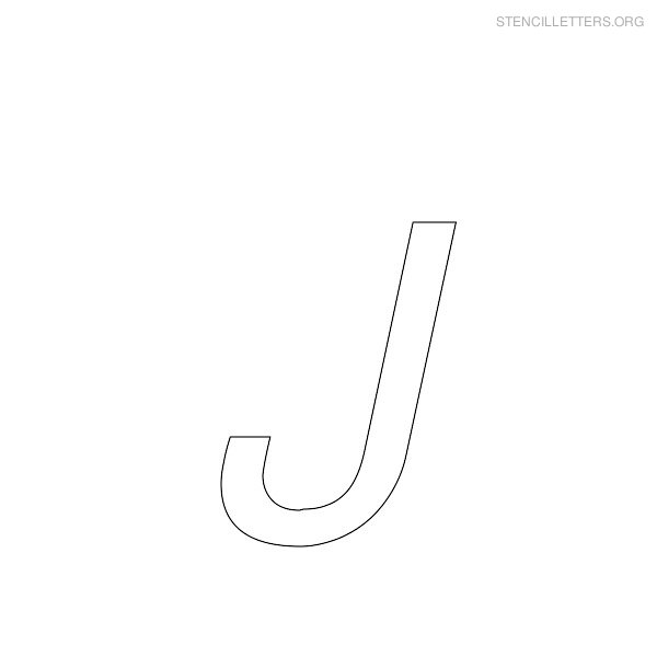 Stencil Letter Italic J Stencil Letter Italic J