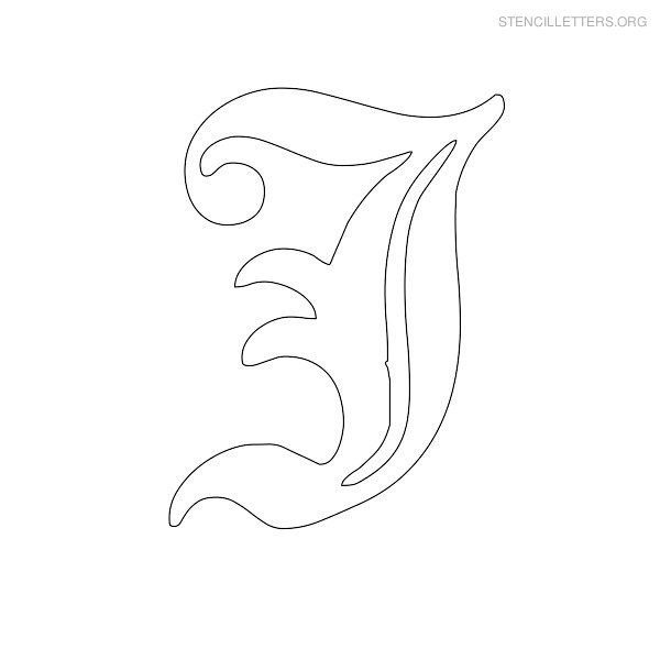 Stencil Letter Old English J Stencil Letter Old English J
