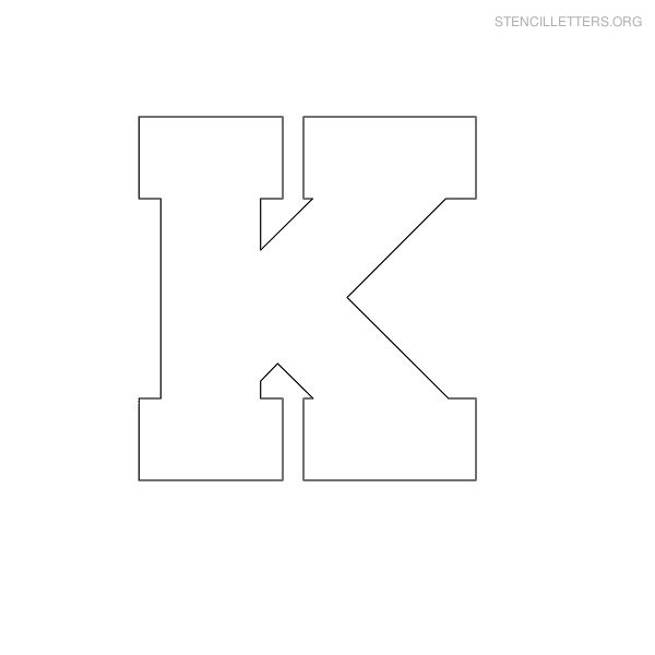 Stencil Letter Block K Stencil Letter Block K