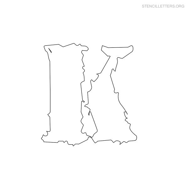 Stencil Letter Bubble K Stencil Letter Bubble K