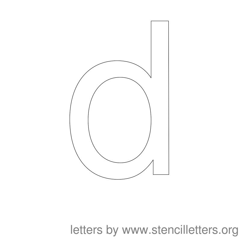 Lowercase Letter Stencil Large D Lowercase Letter Stencil Large D