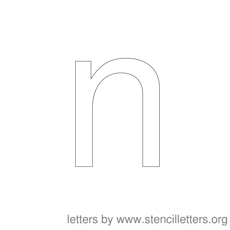 Lowercase Letter Stencil Large N Lowercase Letter Stencil Large N