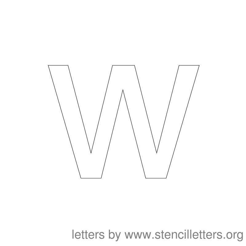Lowercase Letter Stencil Large W Lowercase Letter Stencil Large W
