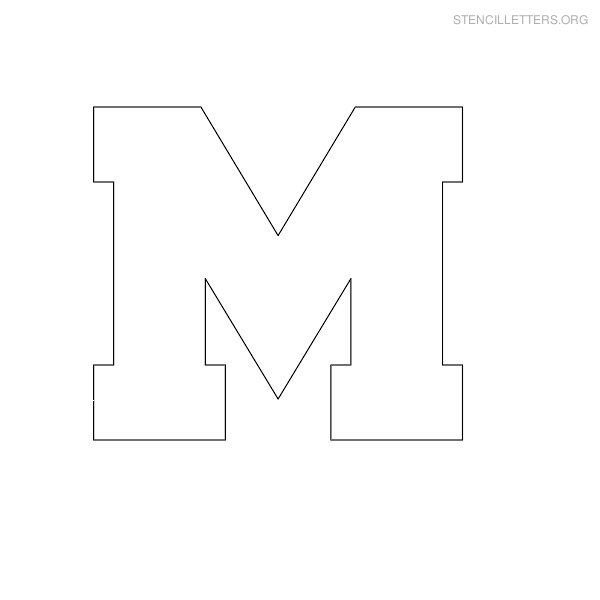 Stencil Letter Block M Stencil Letter Block M